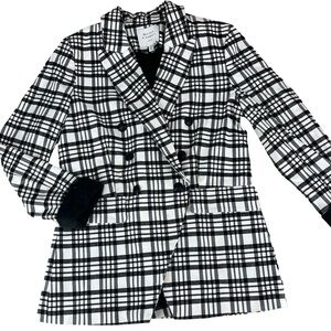 Madison D’Amelie Women’s Medium Plaid Double Breasted Blazer